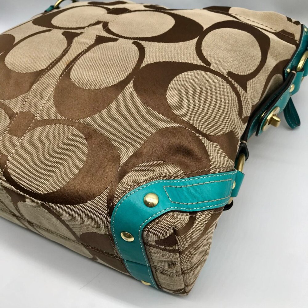 Coach Khaki Canvas Carly Hobo Bag 11868 - Picture 8 of 11